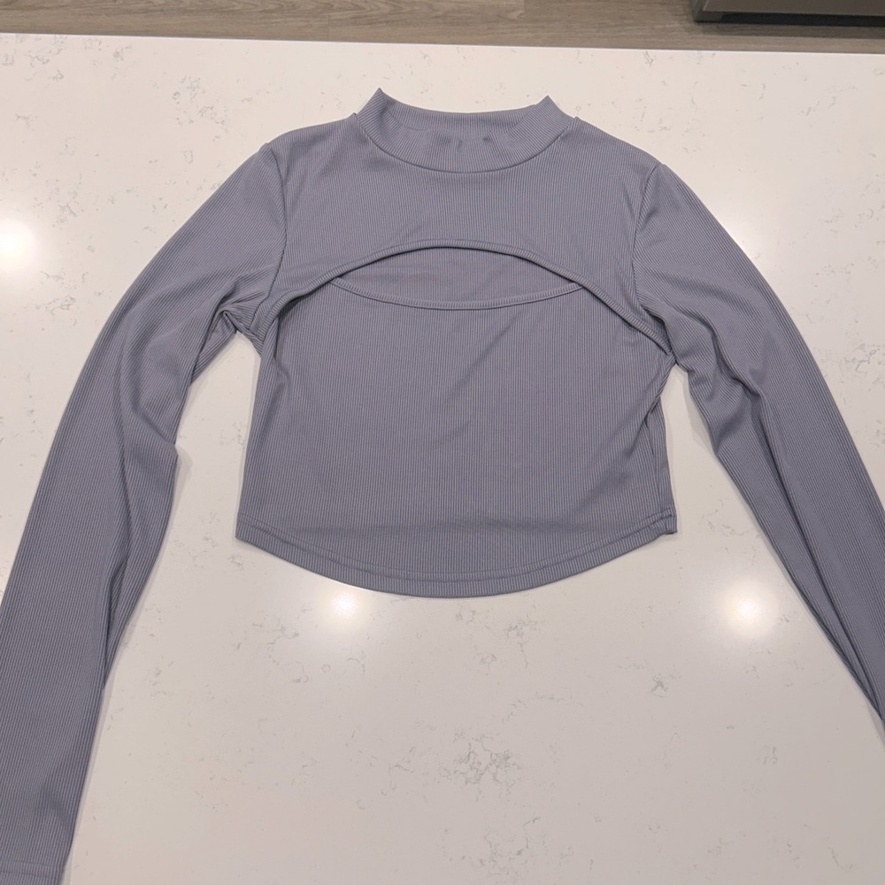 Women’s Purple Open Cut Cropped Top